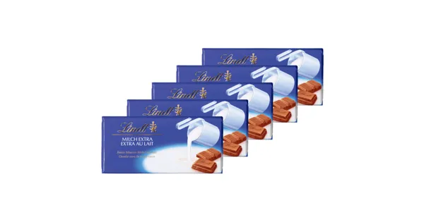 Lindt Tafelschokolade Milch extra 5x100g
