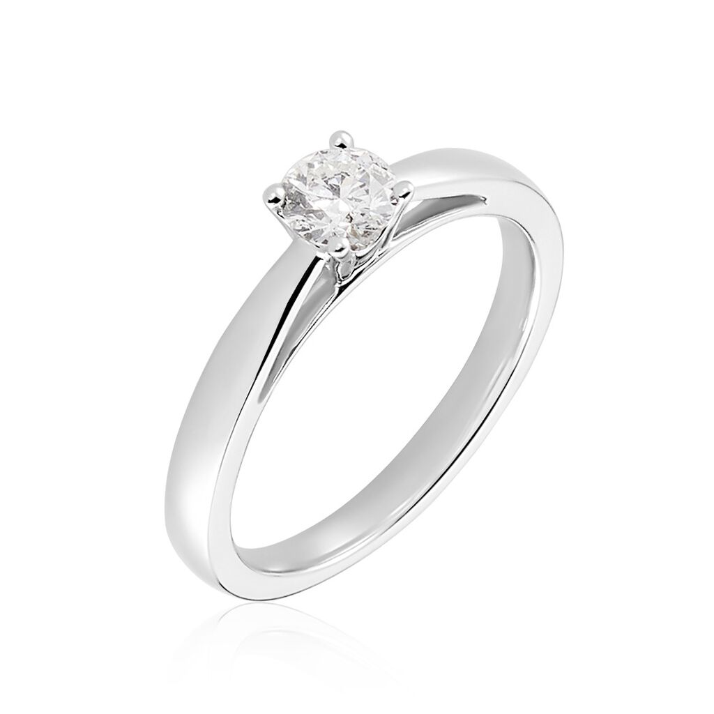 Bague Solitaire Iris Or Blanc Diamant