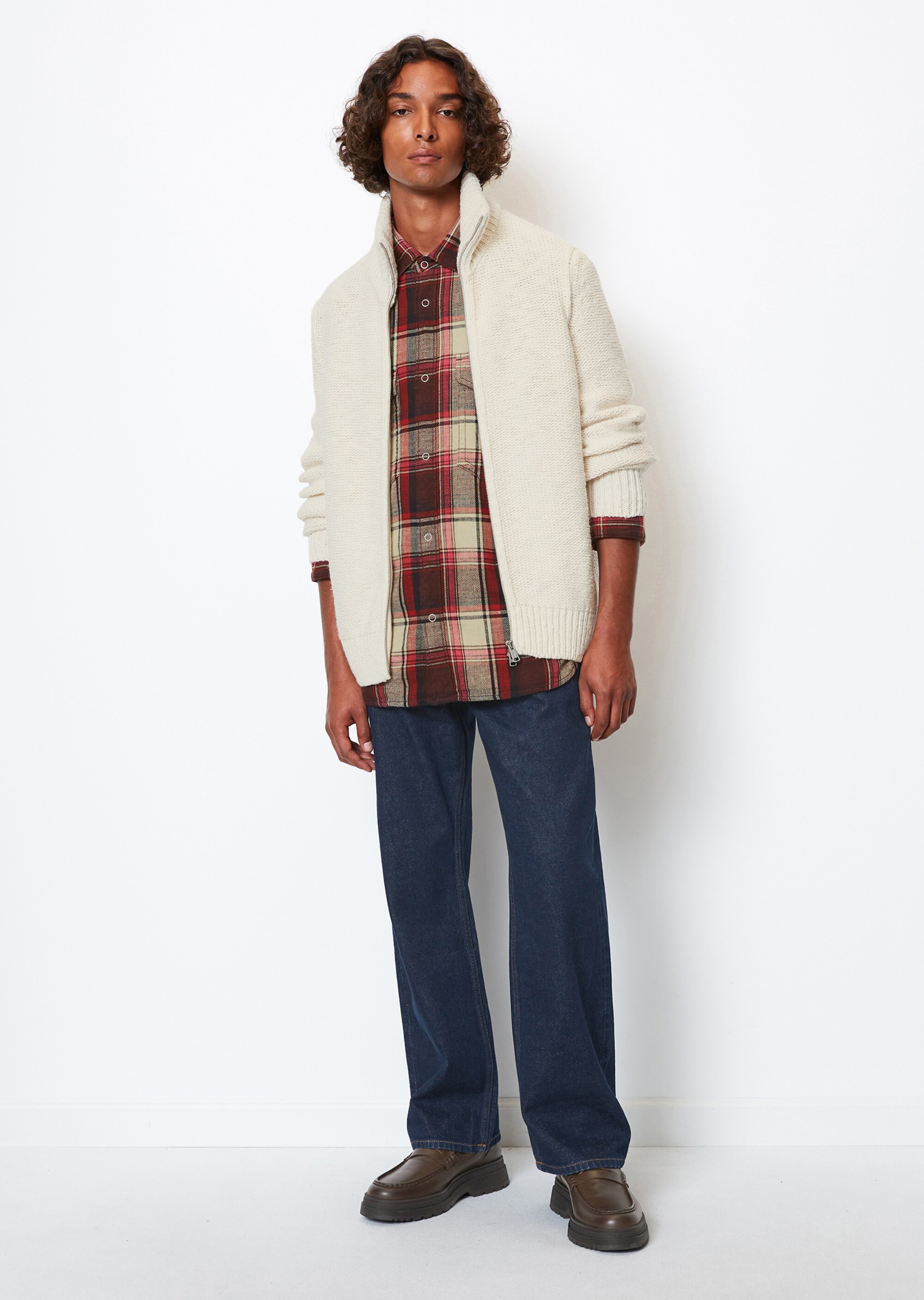 MO'P X CHEVIGNON Stehkragen-Cardigan regular mit Logo-Intarsien auf der Rückseite