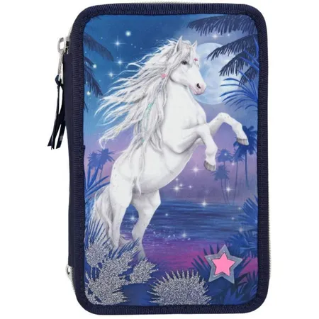 Depesche Miss Melody 3-Fach Federtasche LED Glitter Ocean