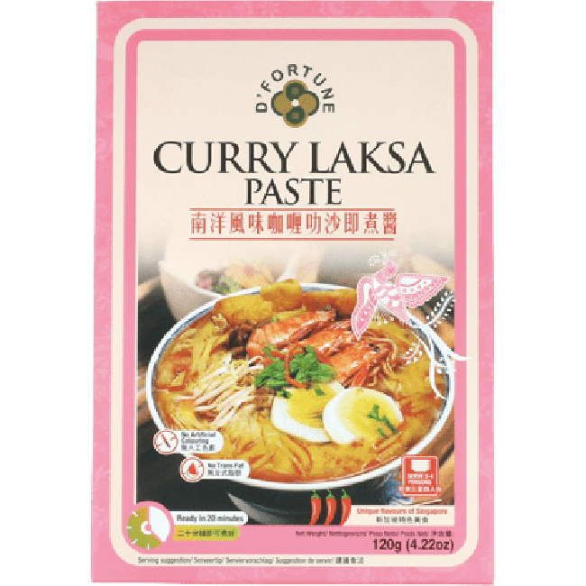 D'Fortune Curry Laksa Kruidenpasta 120g