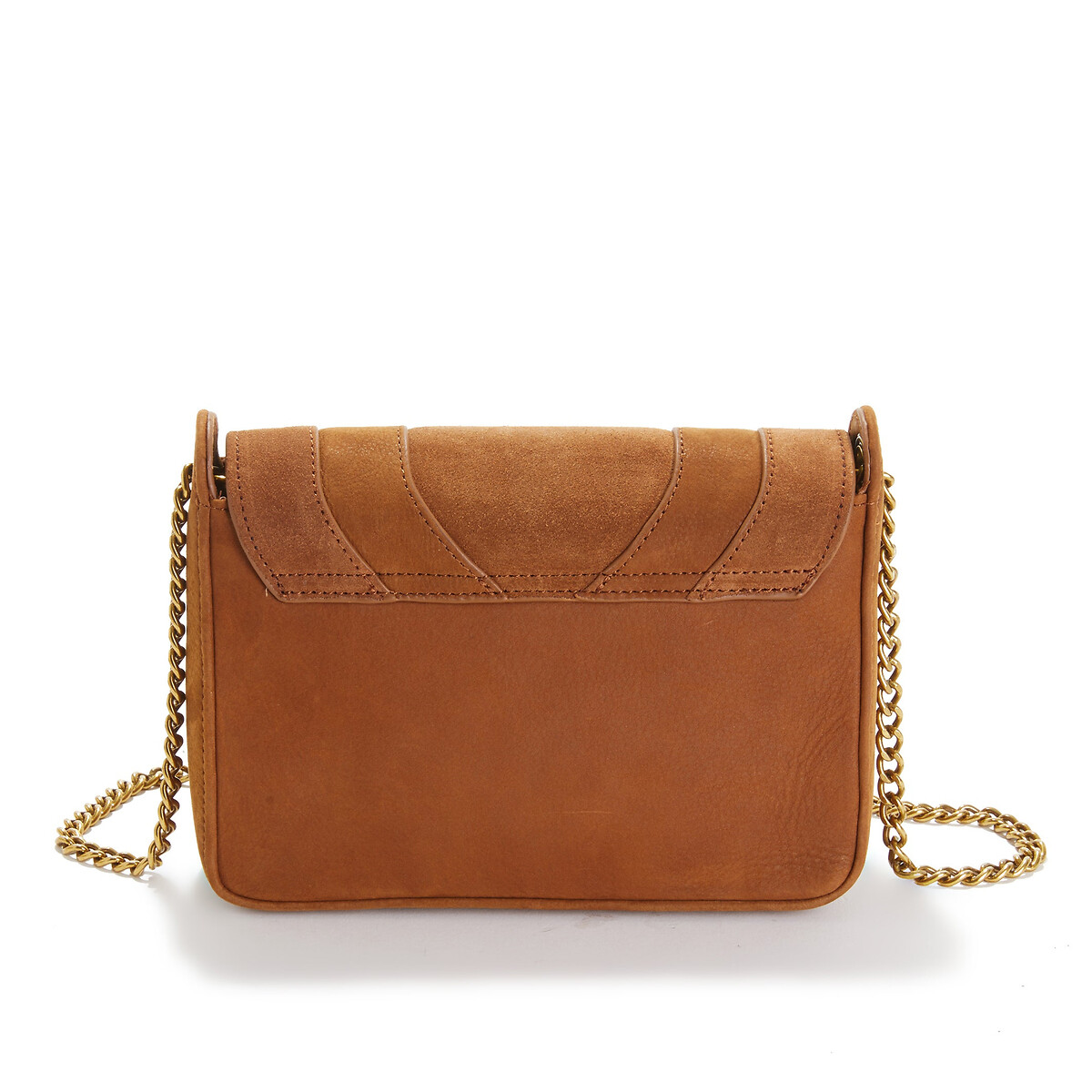 NAT & NIN<br>Bolsa de mão com aba em couro liso e camurça Capri