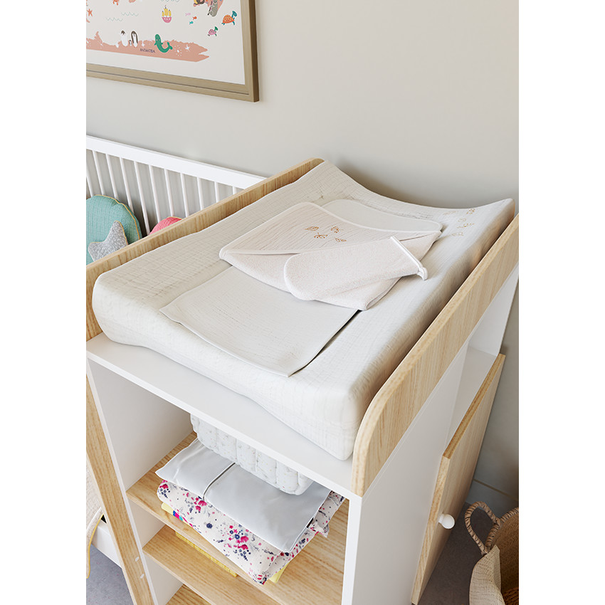 Housse de matelas à langer en gaze de coton Natural cocoon