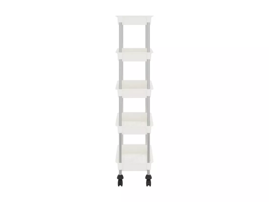 Chariot de cuisine 5 niveaux Blanc 42x29x128 cm Fer et ABS