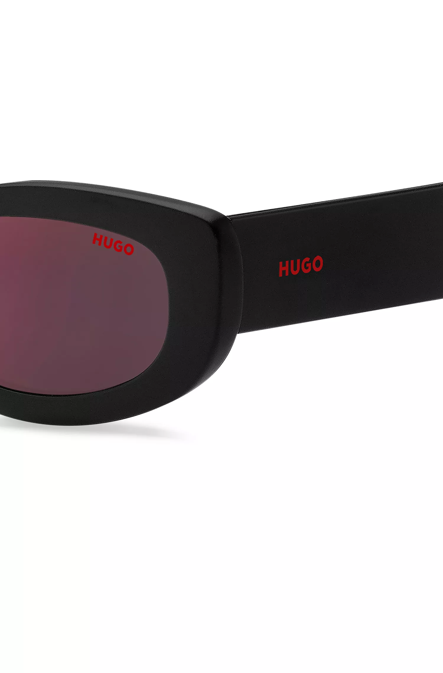 Óculos de sol HUGO vermelhos com detalhes em esmalte colorido