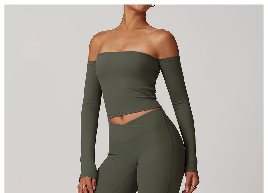 Skinniano - Laag uitlopende yogabroek met effen taille
