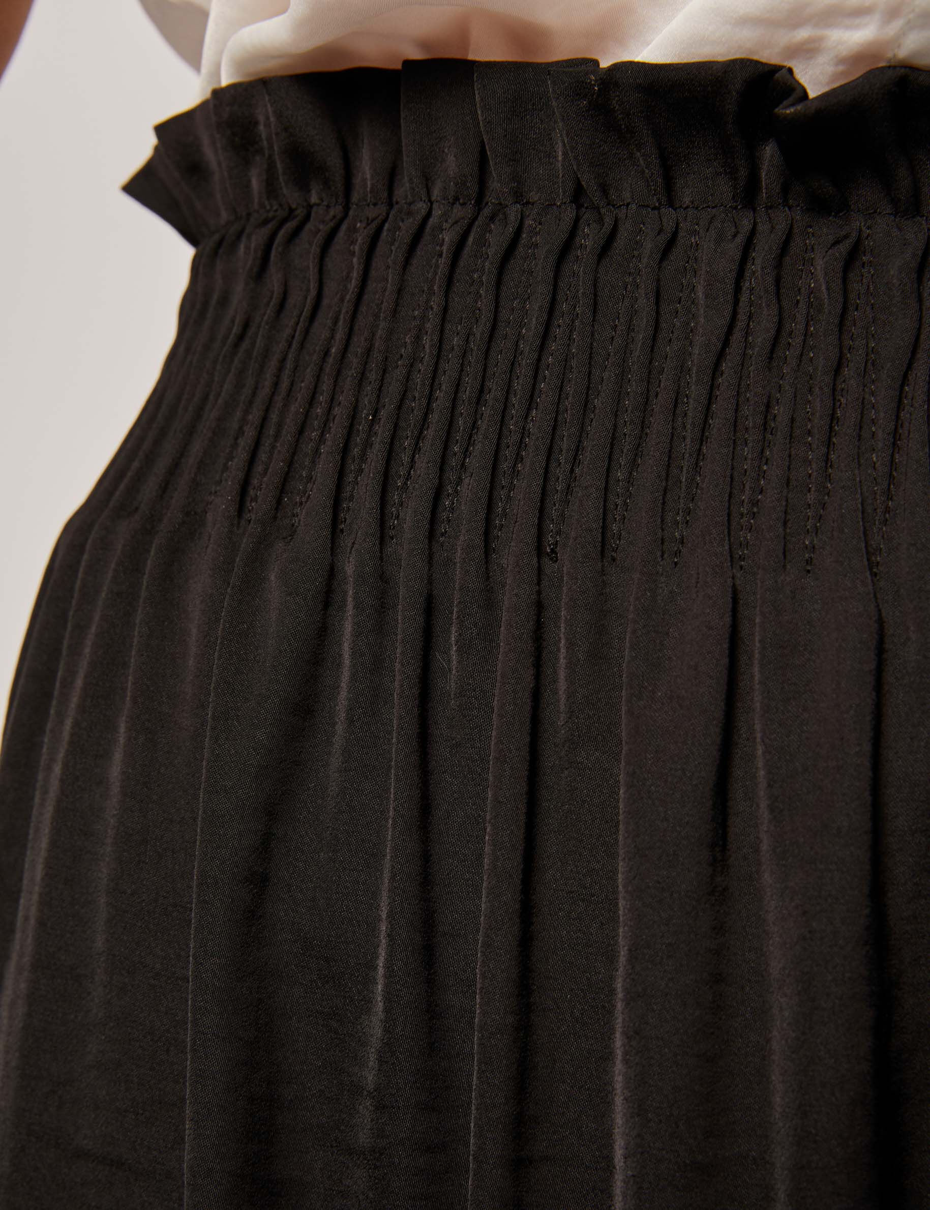 Jupe longue fluide taille élastiquée noir femme - noir