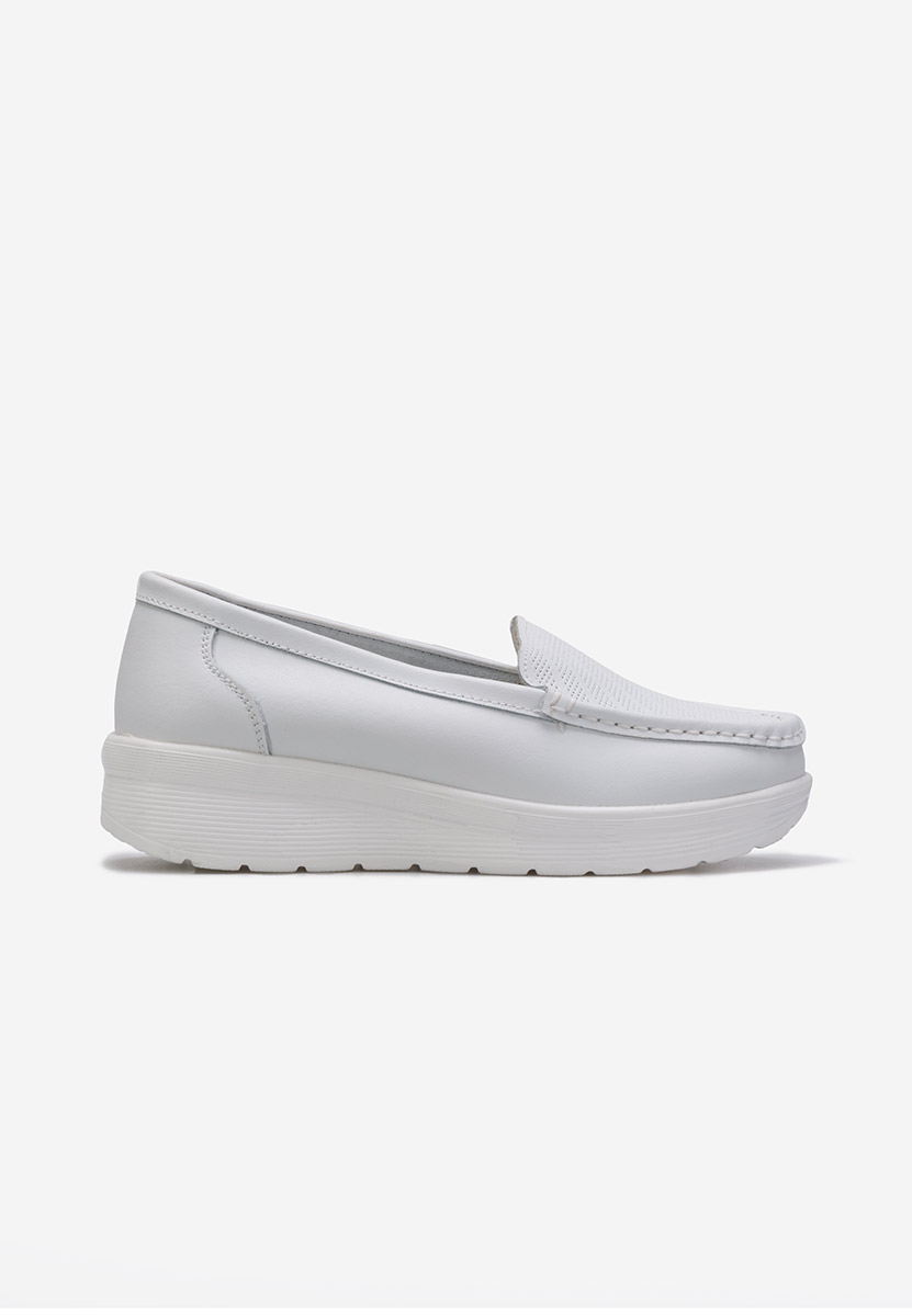 Mocassins femme en cuir blancs Ciela