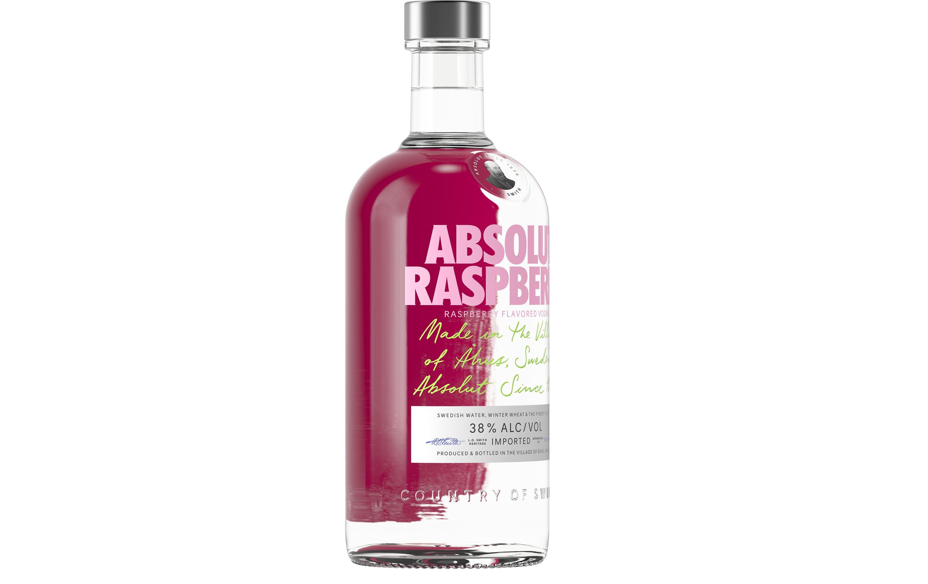 Vodka Raspberri 0.7 lAromatisierte Spirituose auf Getreidebasis mit intensivem Himbeerenaroma