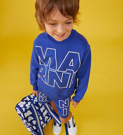 Marni Sweatshirt - Blå m. Hvid