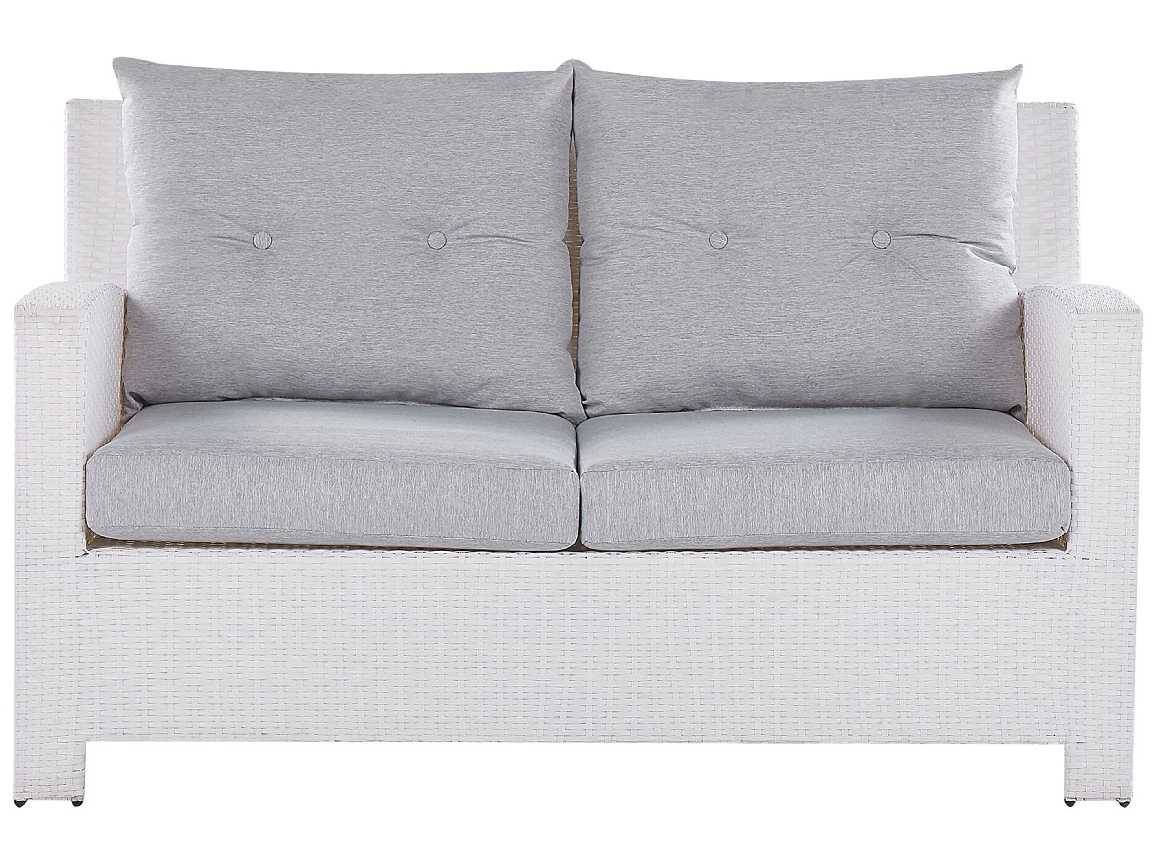 Loungeset met tafel 4-zits MARINO PE rotan Wit