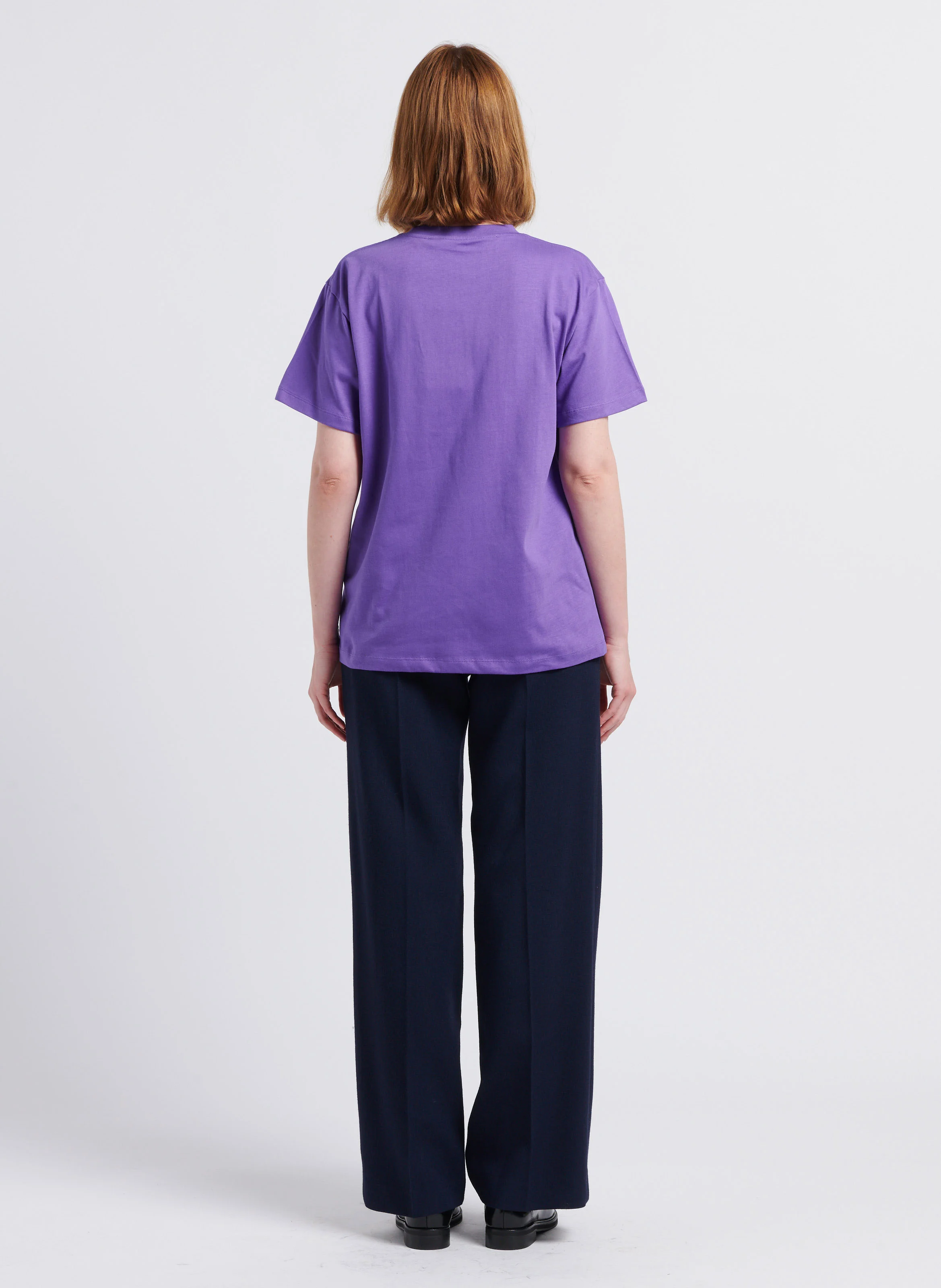 DREW - Pantalon large en laine vierge mélangée | Bleu
