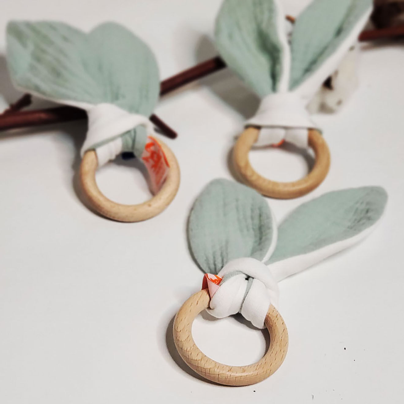 Papate Anneau de Dentition en Coton Bio vert - 15x5 cm