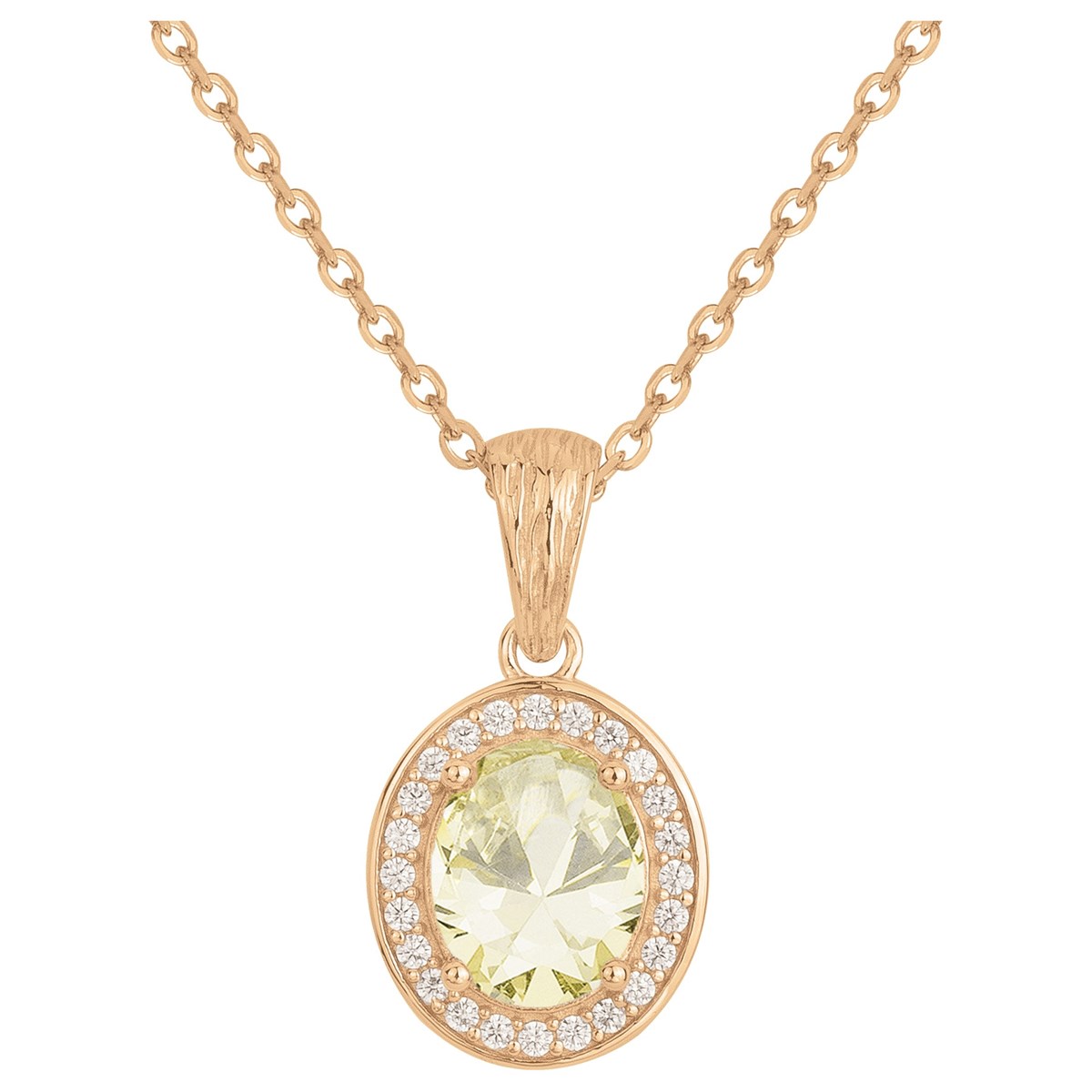 Collier mono-motif VICTORIA en Plaqué Or avec pierre synthétique vert