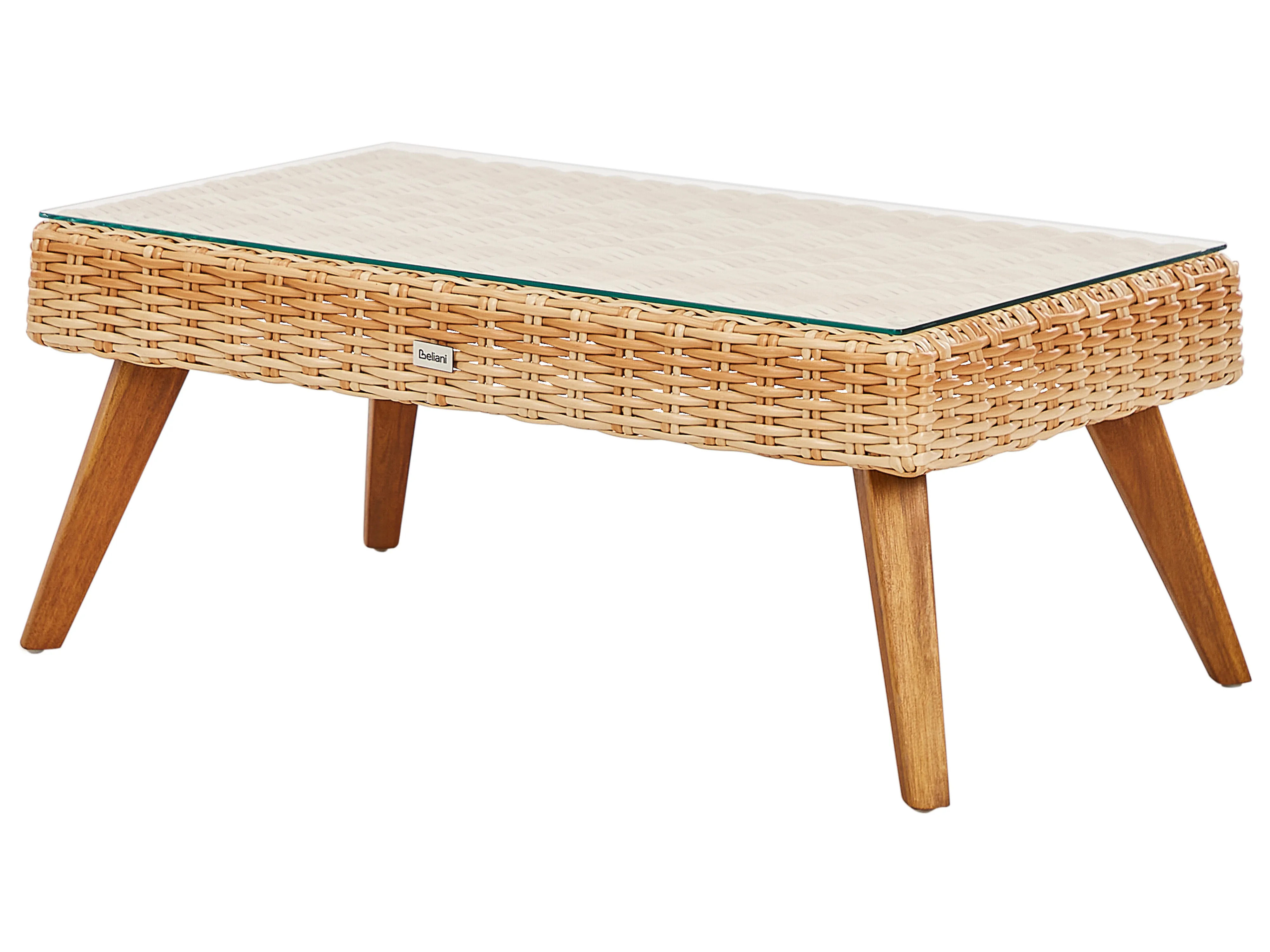 Loungeset met tafel 4-zits VITTORIA PE rotan Gebroken wit