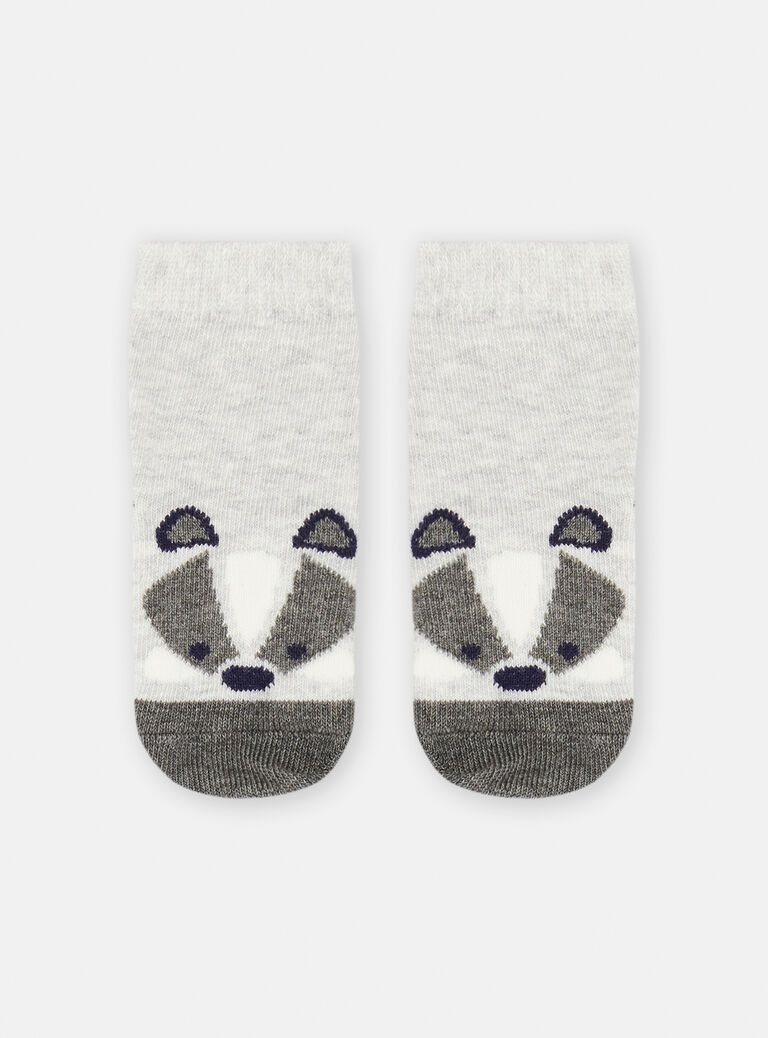 Chaussettes grises à motif raton-laveur