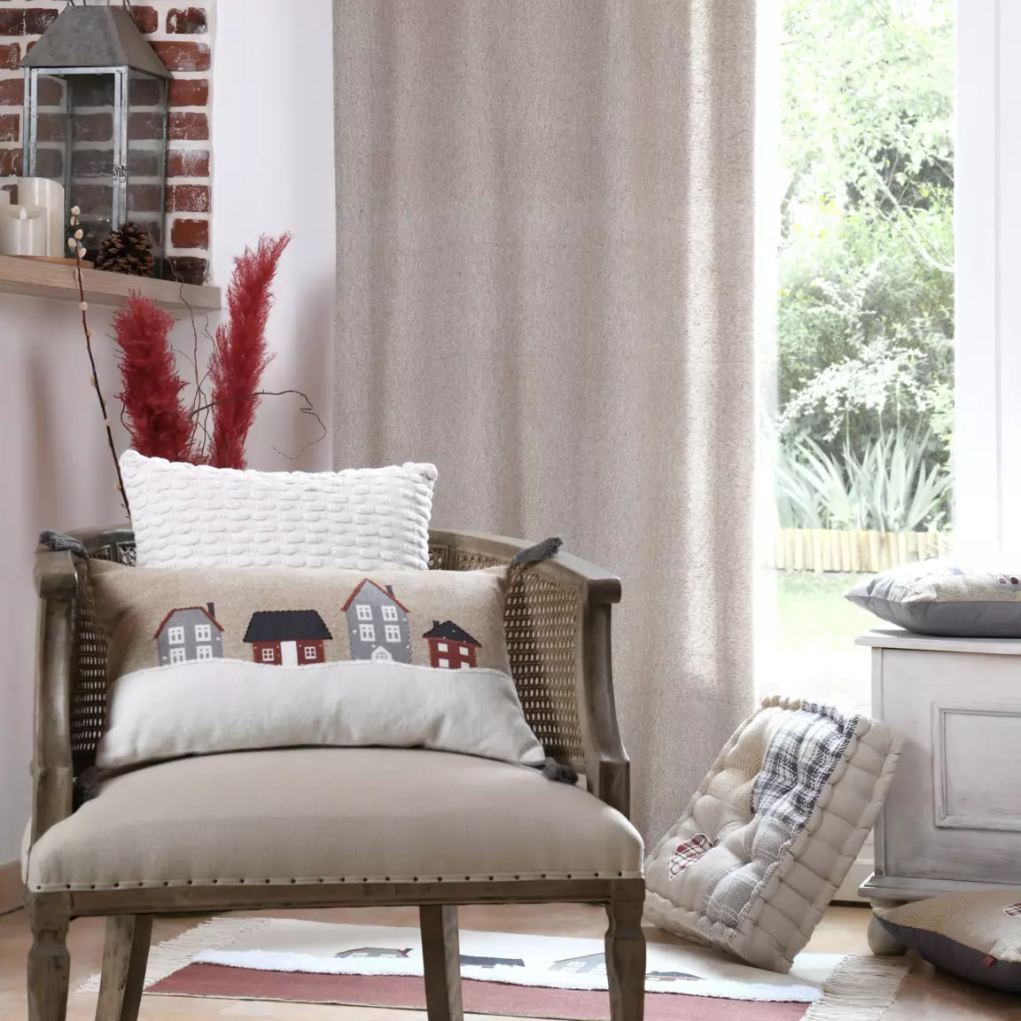 Coussin rectangulaire coton (30 x 50 cm) Cornouailles Beige