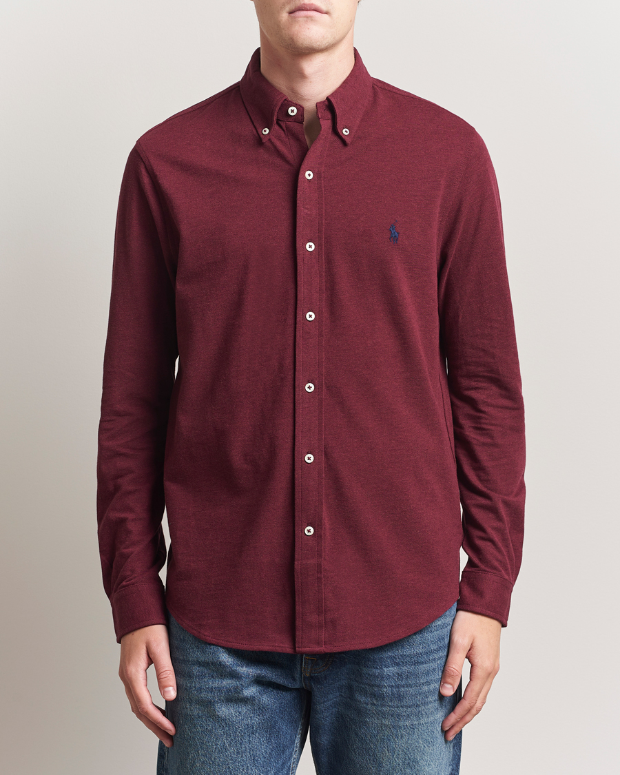 Polo Ralph Lauren Featherweight Mesh Shirt Spring Wine Heather