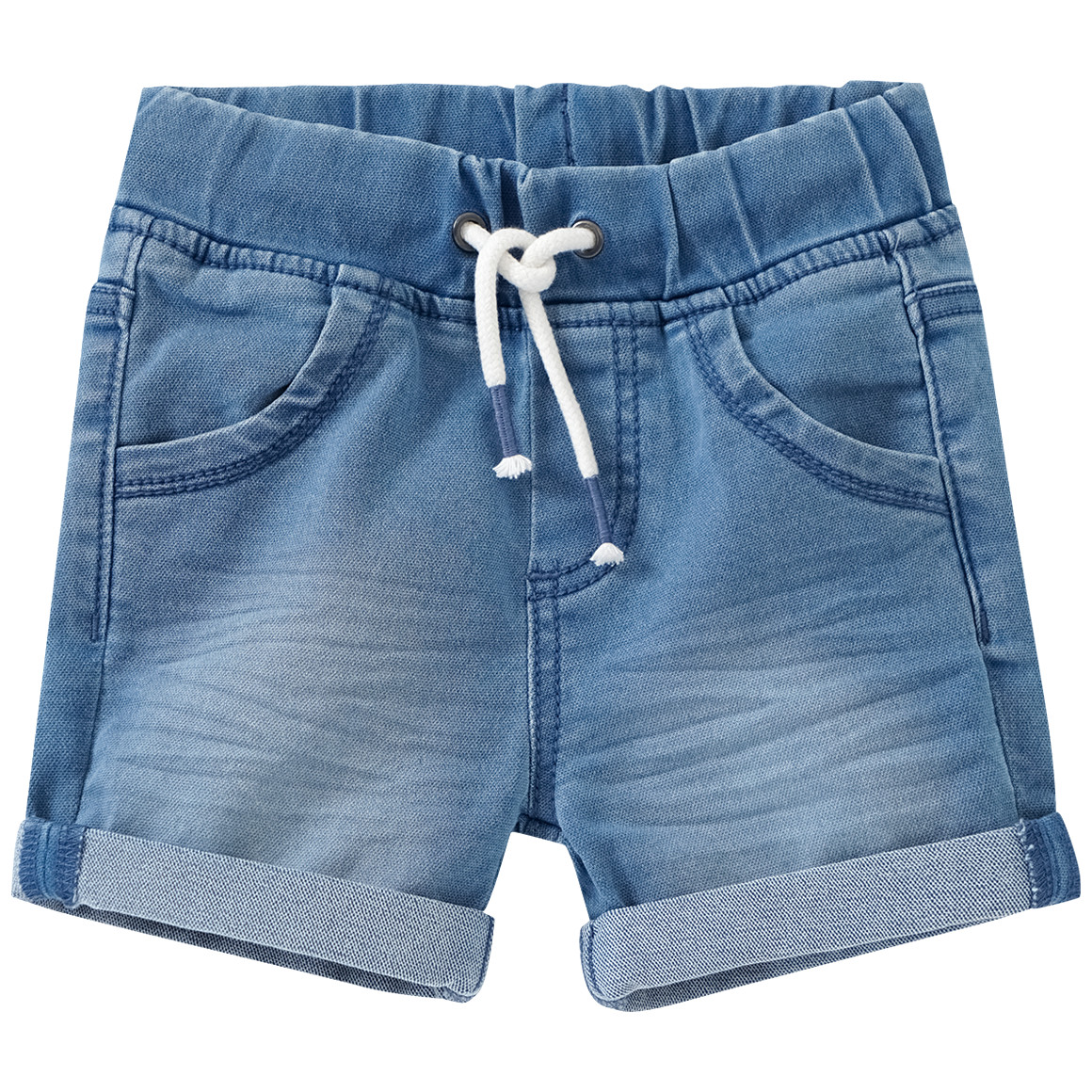 Topomini Baby Jeansshorts mit Tunnelzug hellblau