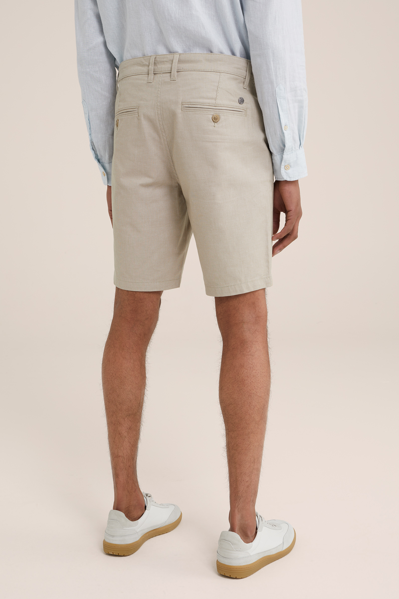 regular fit short met jacqaurd dessin WE Fashion Beige