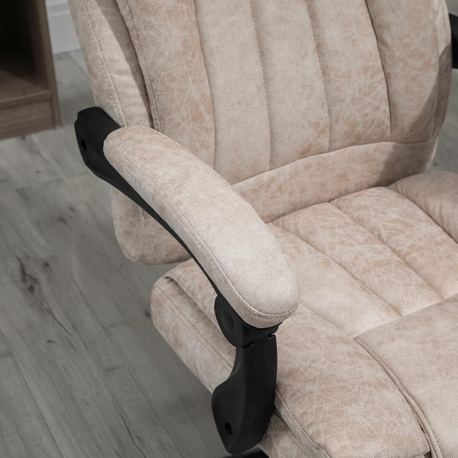 Vinsetto Bürosessel mit Wippfunktion, ergonomisch, Kunstleder SchwarzBeige