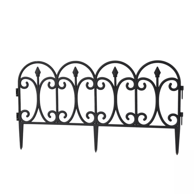 (5er Set) 58x23cm Garten Beeteinfassung Kunststoff Rasenkanten Gitter - Schwarz