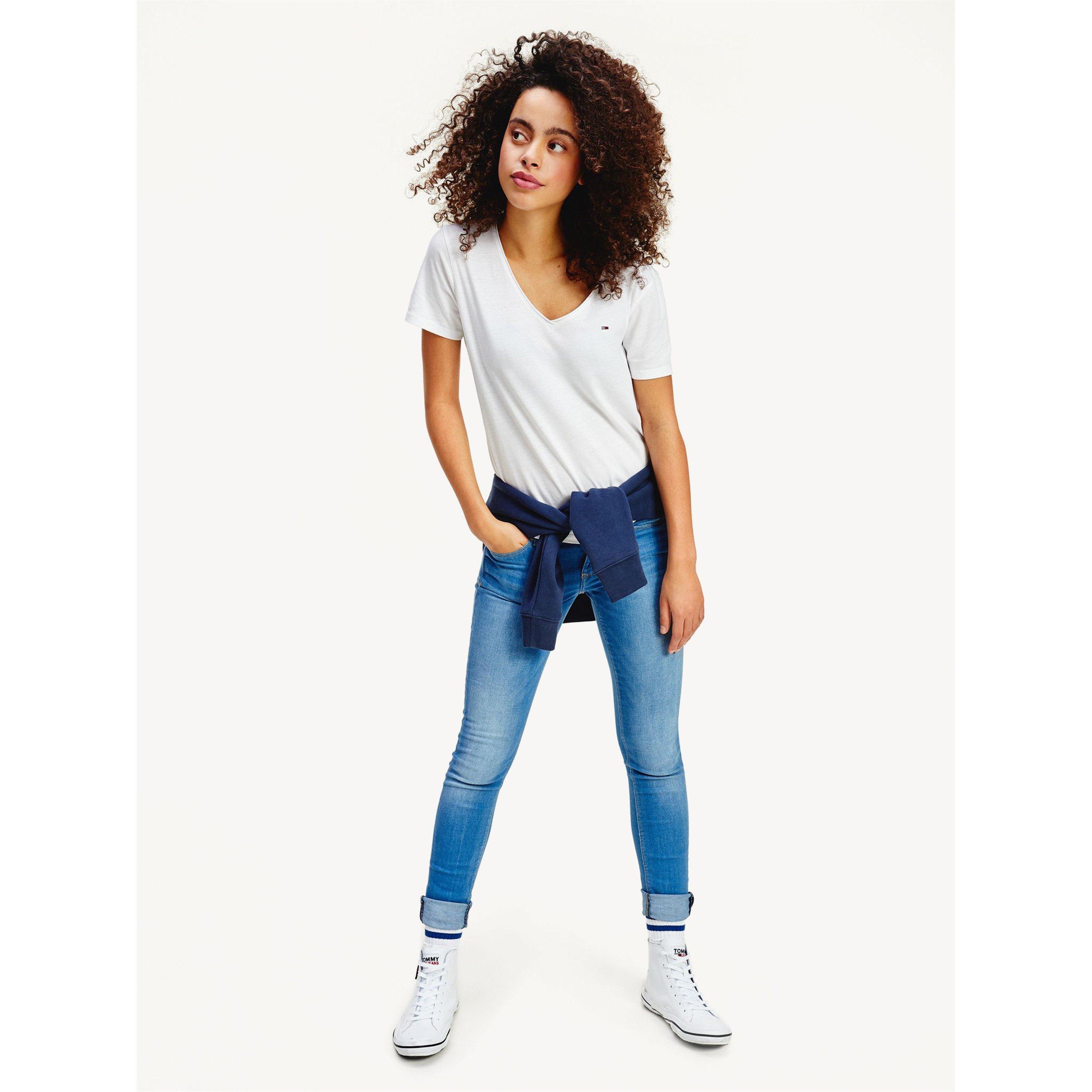 Tommy Jeans Slim V Neck T Shirt