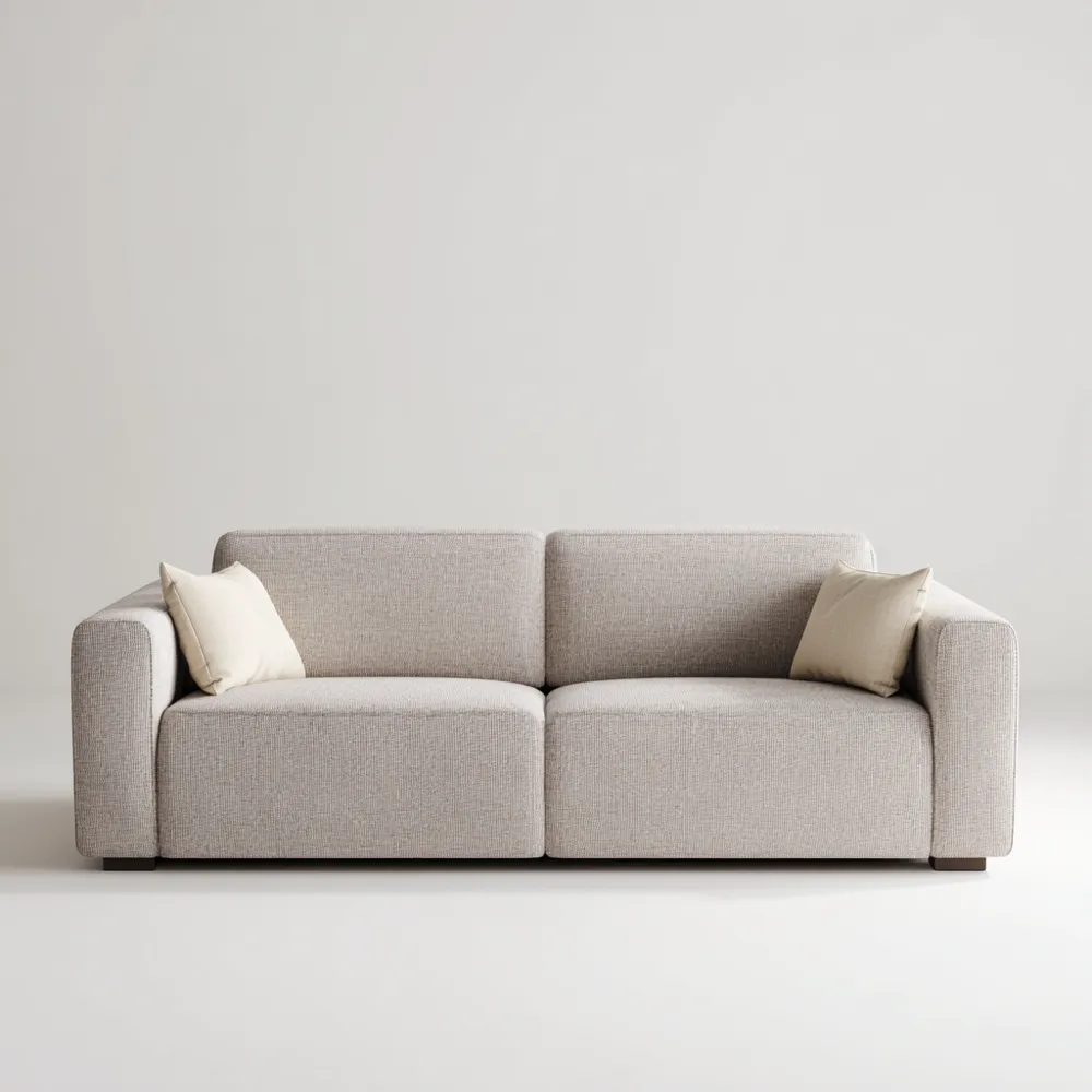 2-Sitzer-Sofa 200x100x90 cm Leinenstoff – Hellgrau – Modernes Design