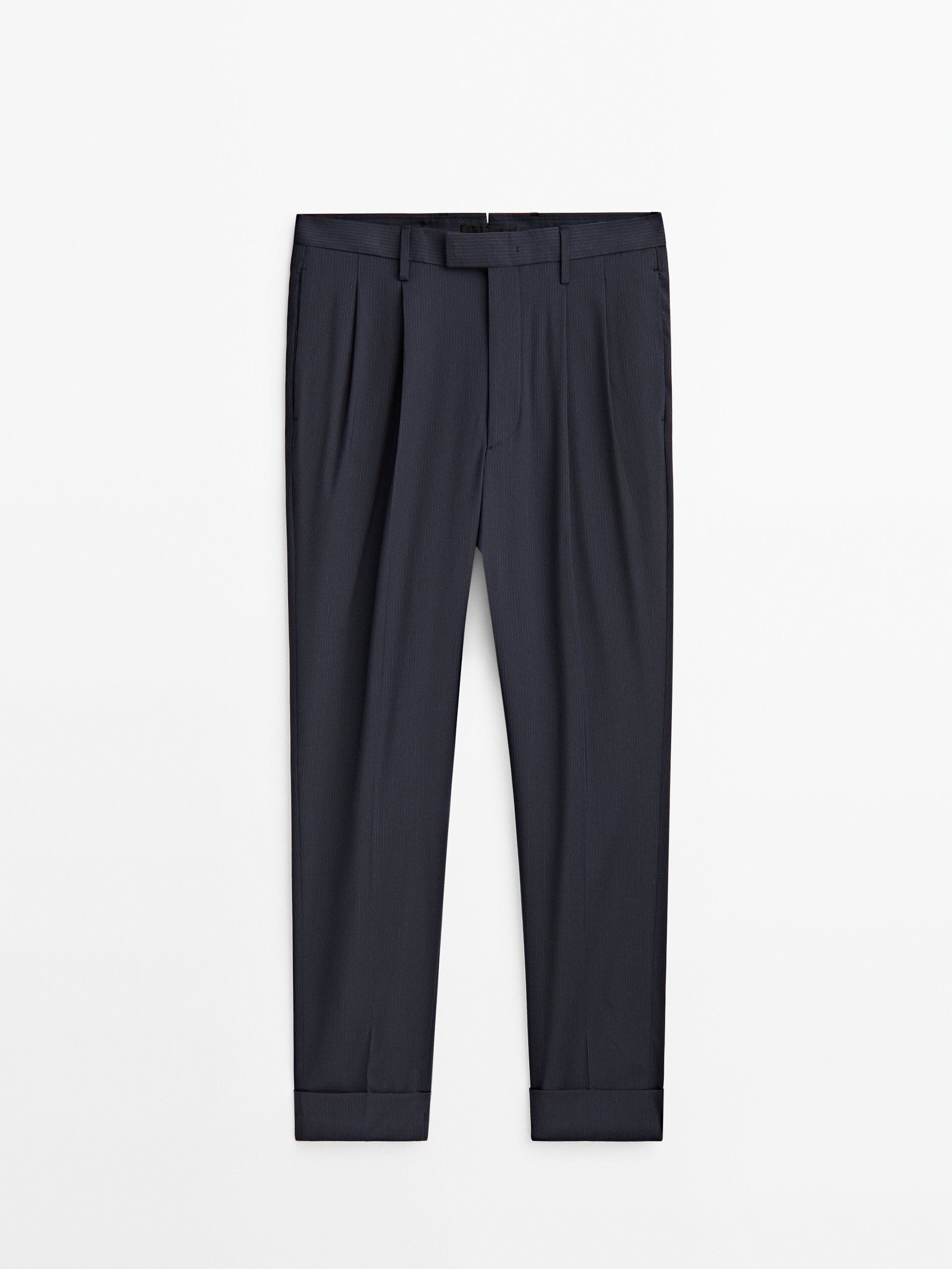 Calças de fato com riscas diplomáticas - Studio - Azul-marinho escuro