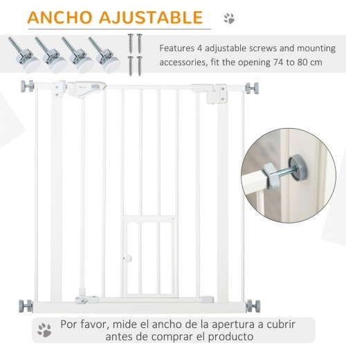 Portão de segurança branco para animais de estimação PawHut