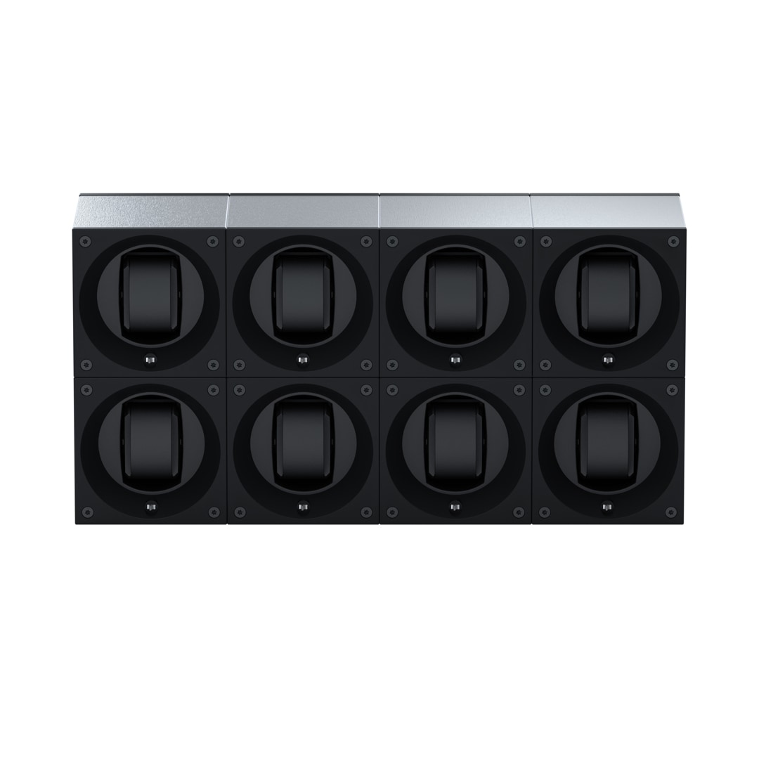 SwissKubik Masterbox Gebürstetes Aluminium - 8 Uhren