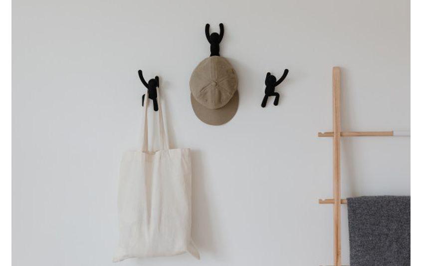 Wandhaken Buddy Schwarz, KunststoffWand-Kleiderhaken
