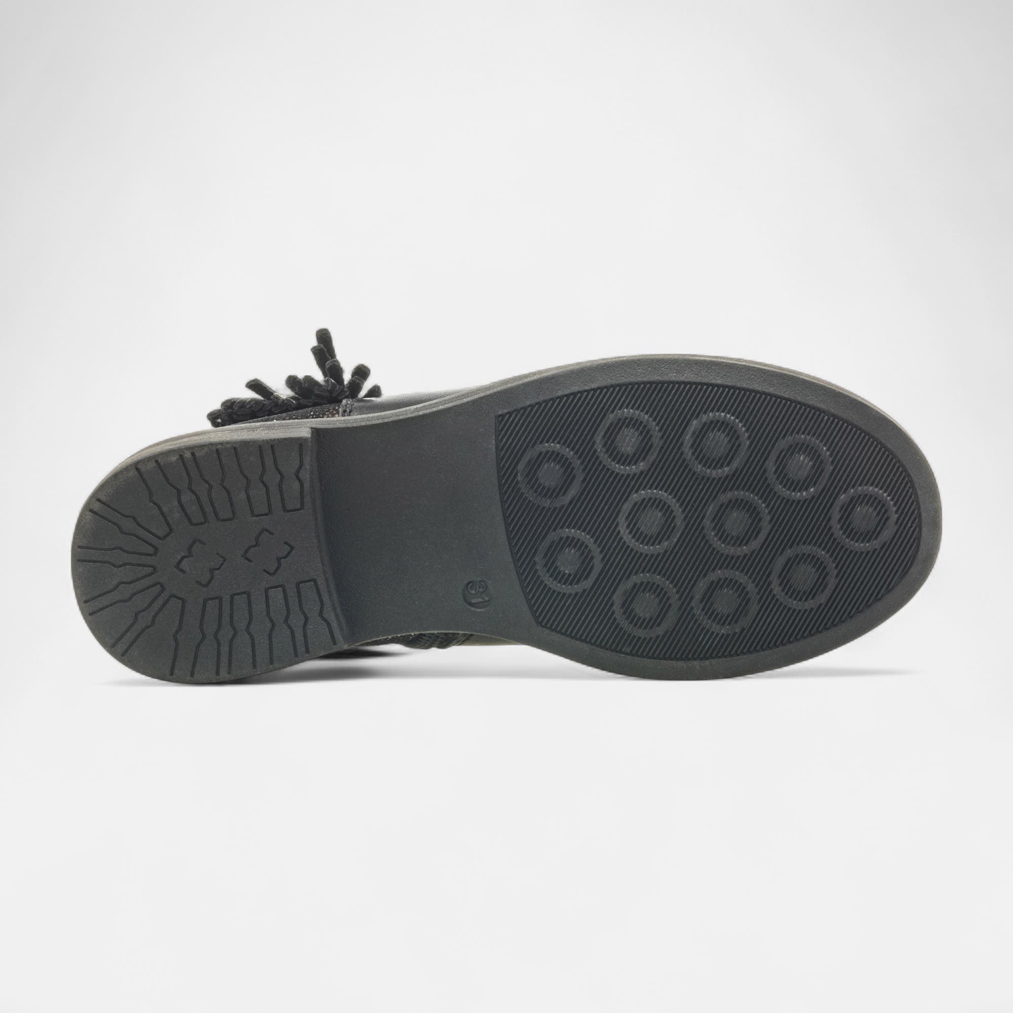 Bottines Fille en cuir noir
