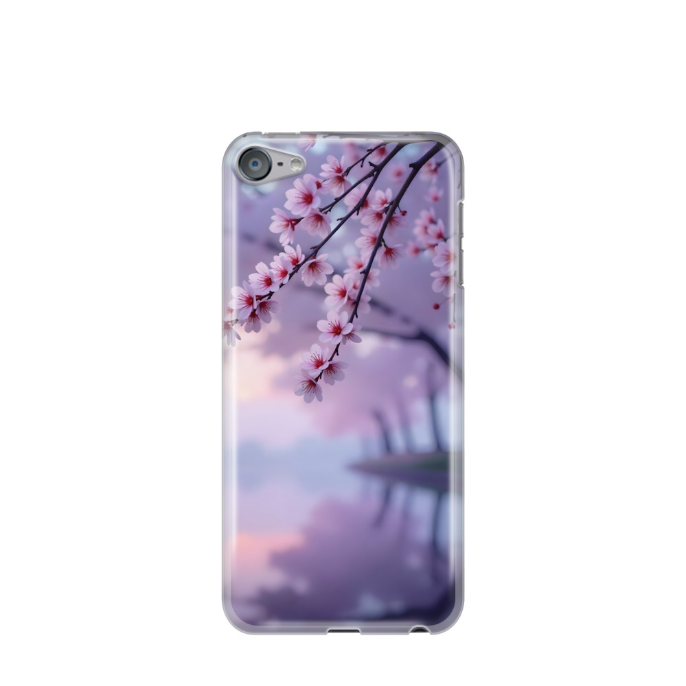 iPod Touch 7G Gummi Hülle Blütentraum am Wasser - Lila-Violett