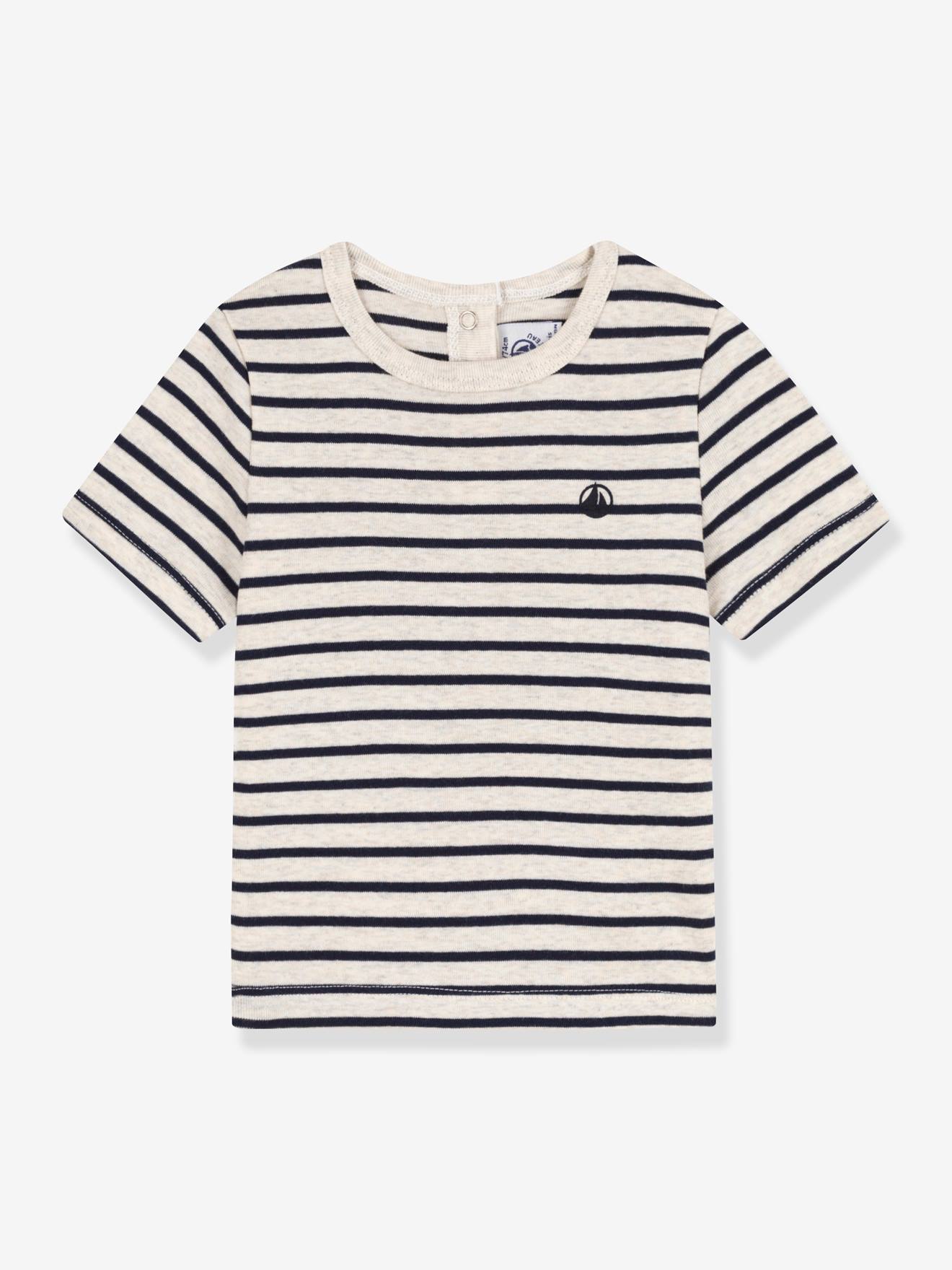 PETIT BATEAU camiseta bege de algodão orgânico de manga curta