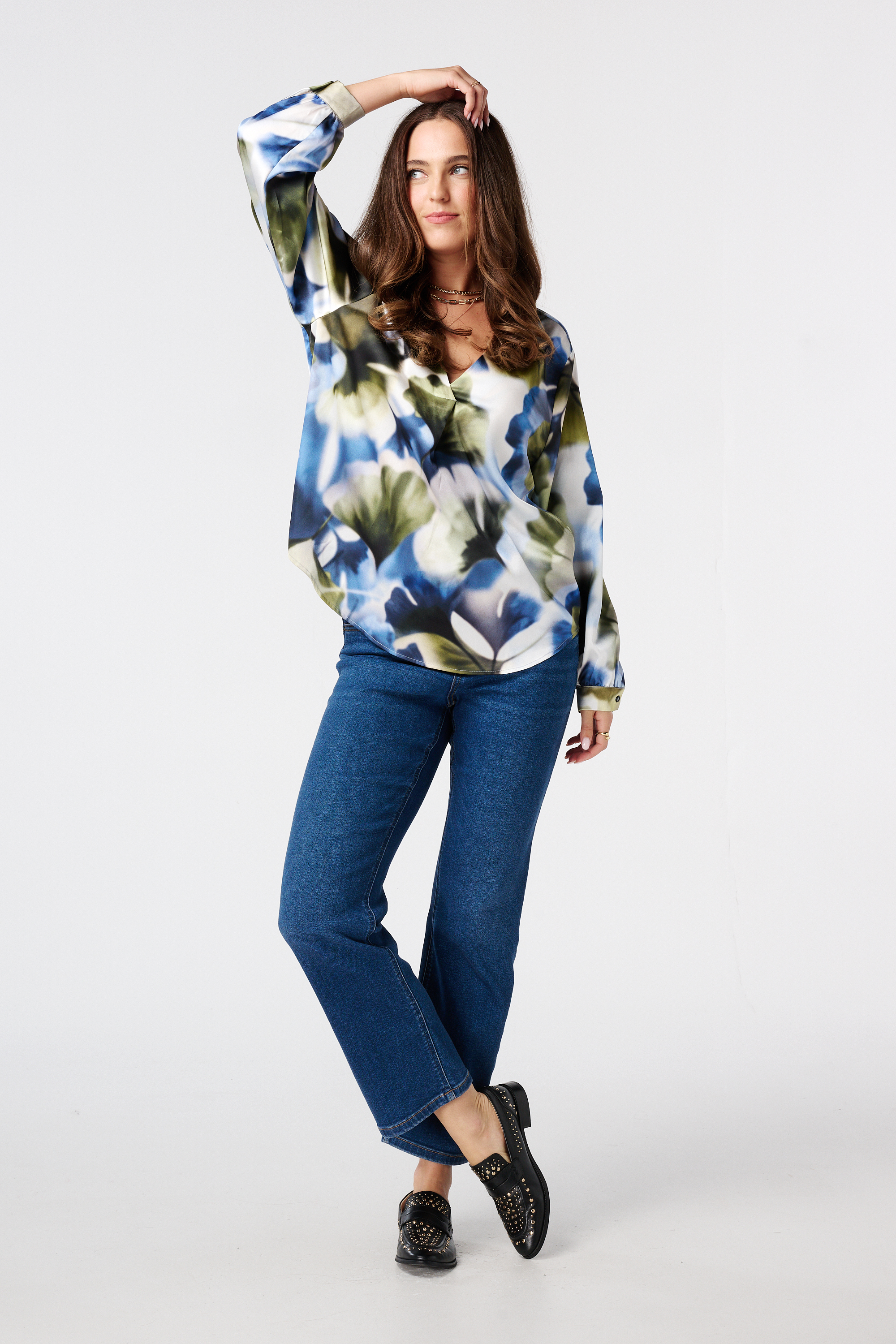 Blouse met print Multi Green