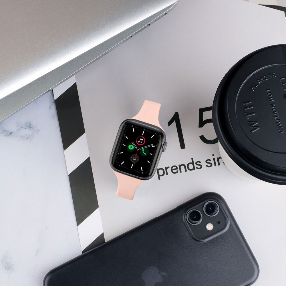 Apple Watch (40/38mm) Silikon Sport Armband (Gelenkumfang: 180mm) - Rosa