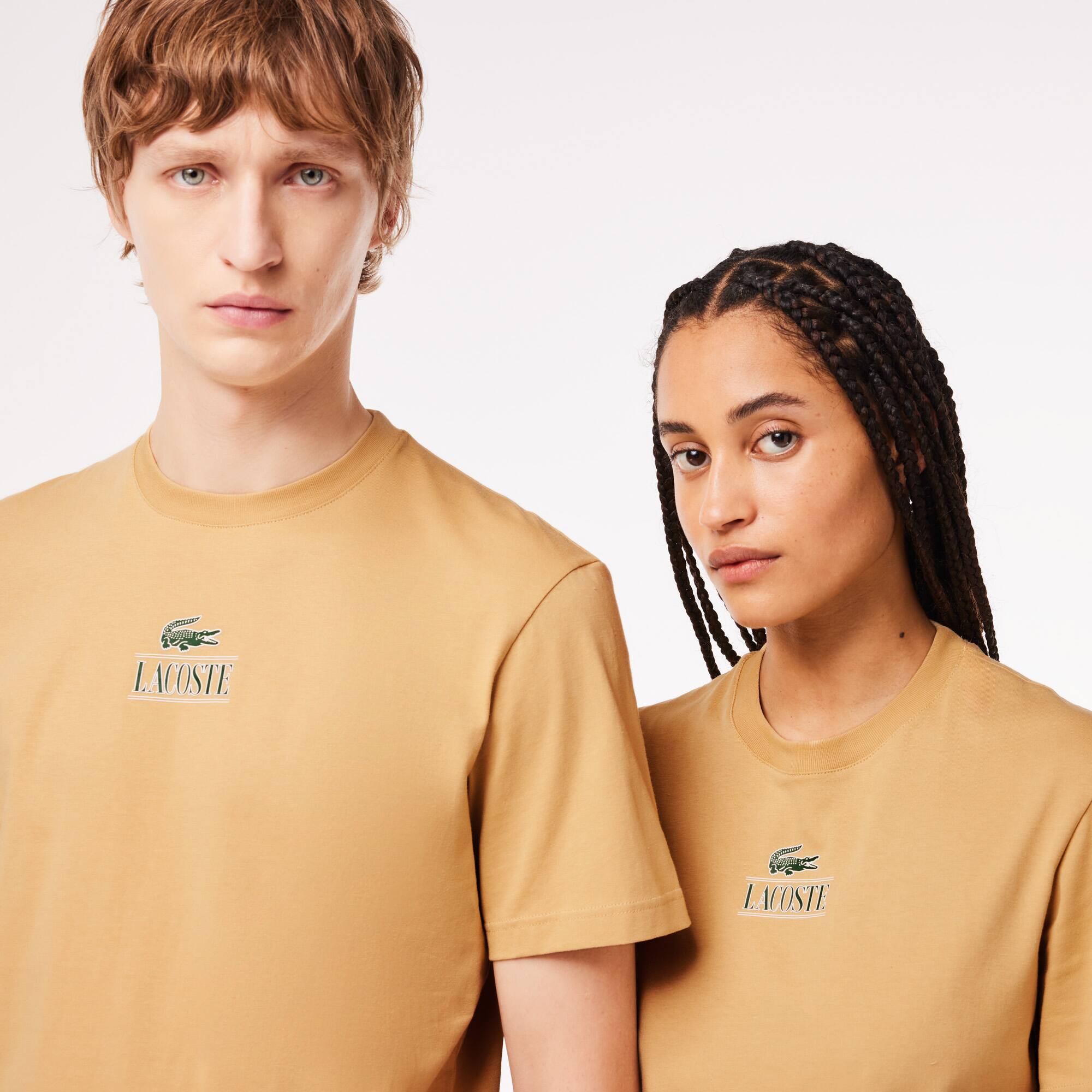 T-shirt regular fit avec marquage en jersey de coton T-Shirts - Beige - Lacoste - Unisex