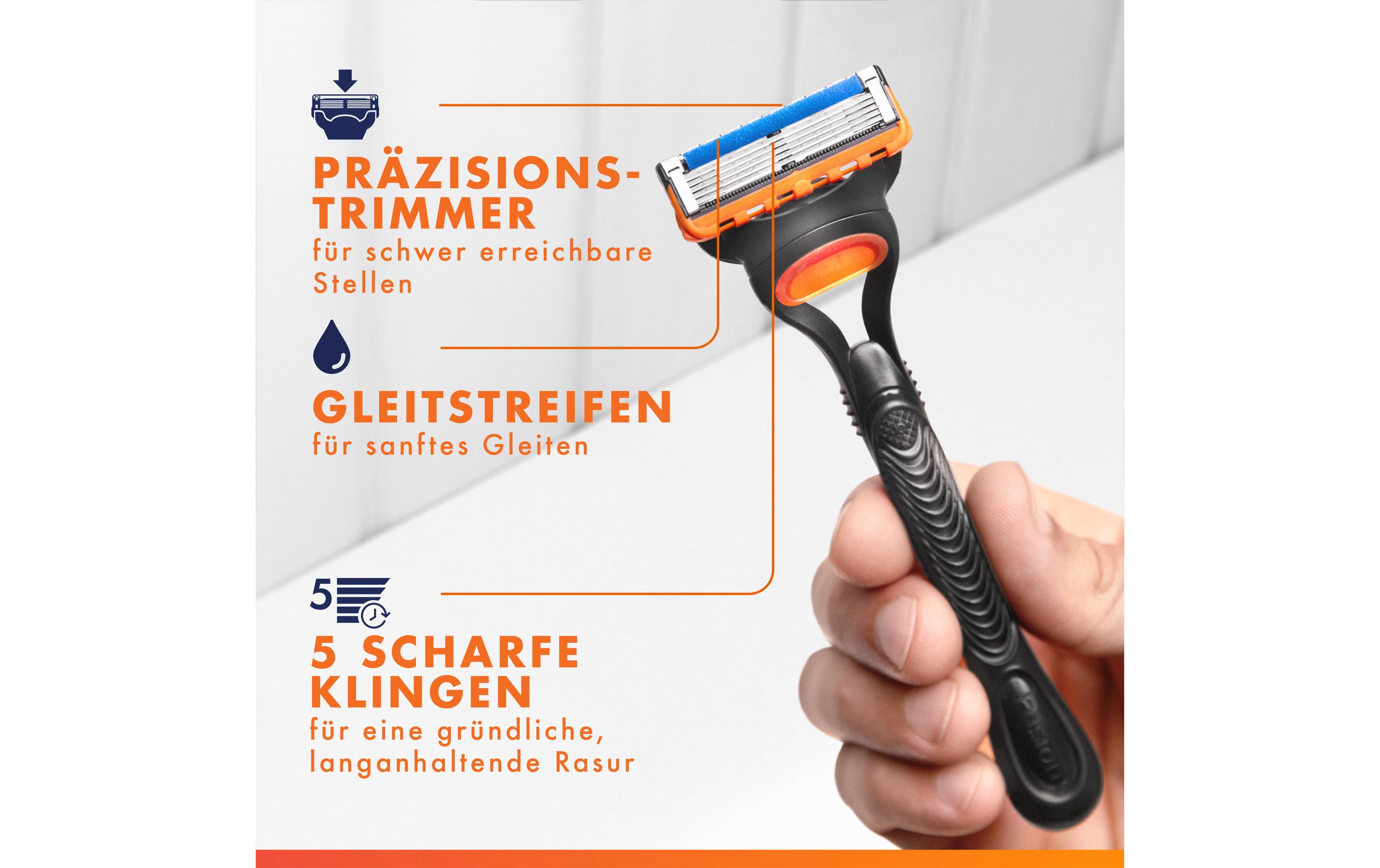 Rasierklingen Fusion5 12 StückErsatzklingen mit grösserem Gleitstreifen für ein sanftes Gleiten und 5 Klingen