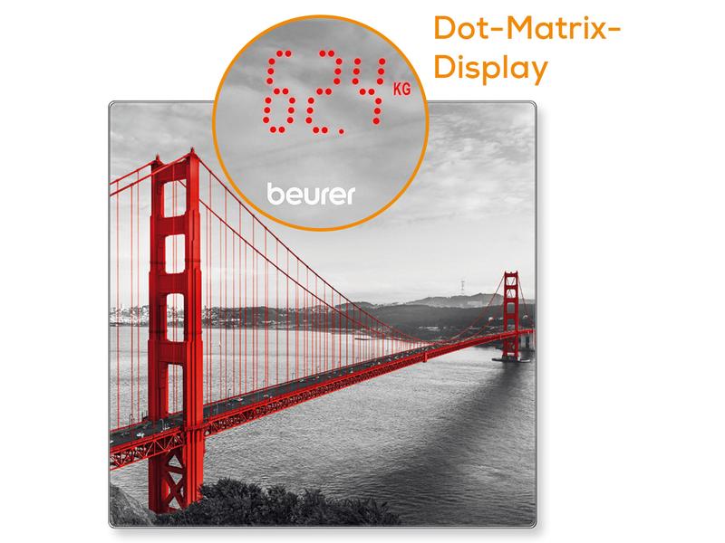 Beurer Personenwaage GS 215 San Francisco Grau; Rot Glaswaage