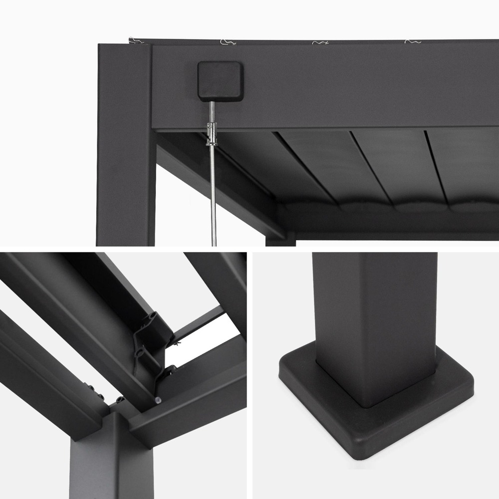 Pergola bioclimatique triomphe 3x4 + 3 persiennes 100cm pour le côté de 3m l 400 x p 300 x h 250 cm