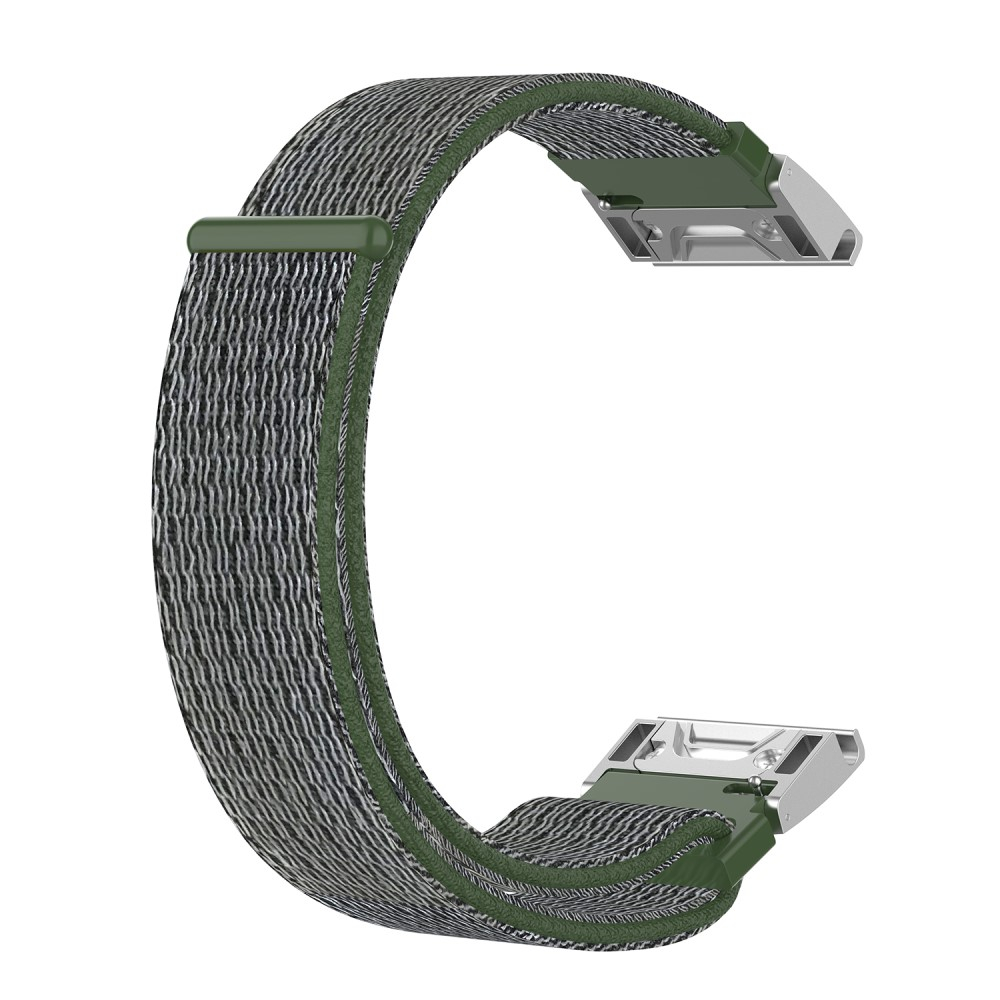Garmin Fenix 6 / 6 Pro / 5 / 5 Plus / Forerunner 935 Nylon Klettverschluss Ersatz Armband (Gelenkumfang: 190-245mm) - Grau / Grün