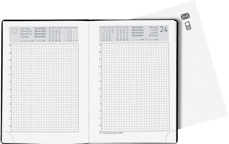 Taschenagenda Technikus Schwarz, 10.1 x 14.2 cmNotizheft 2026
