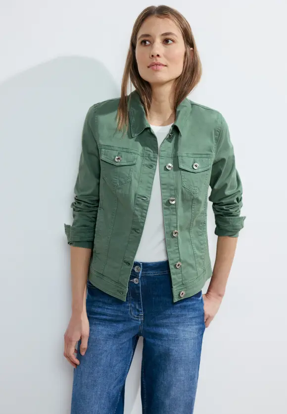 Color Jeansjacke - dusty salvia green