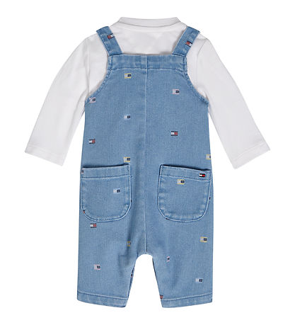 Tommy Hilfiger S?t - Smækbukser/Bluse - Denim Medium/Hvid