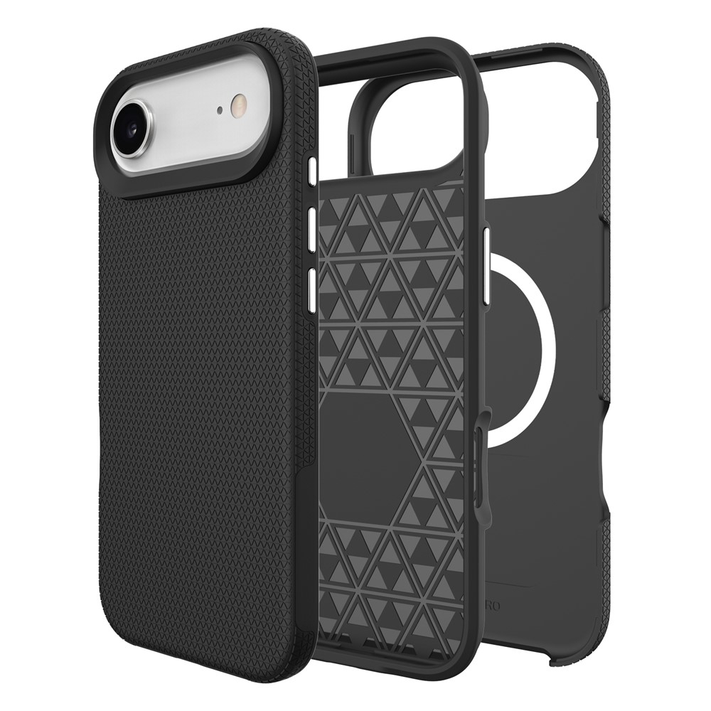 iPhone Air MagSafe Hybrid Hardcase Schutzhülle Grip Design - Schwarz