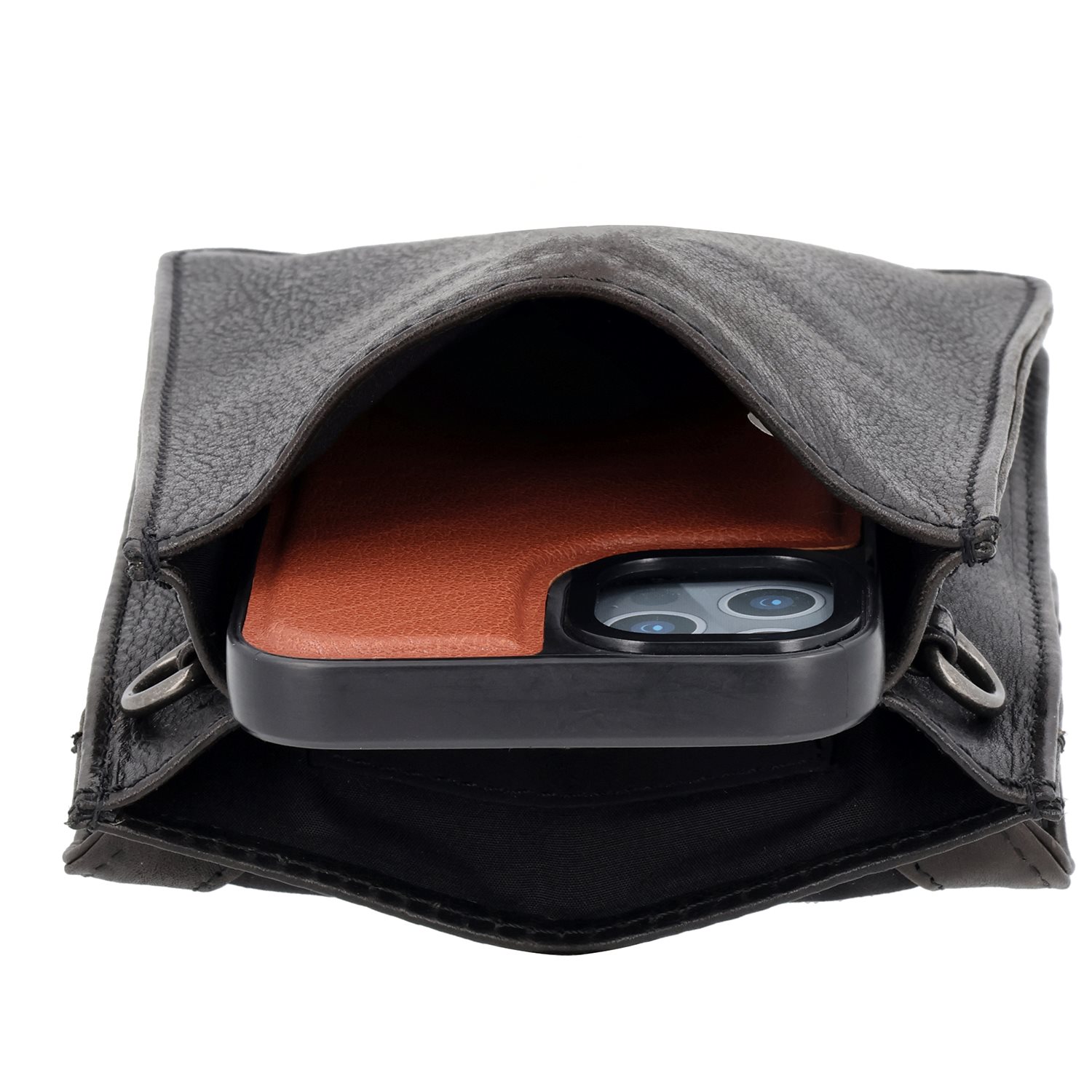 Hide & Stitches Earth Phonebag black