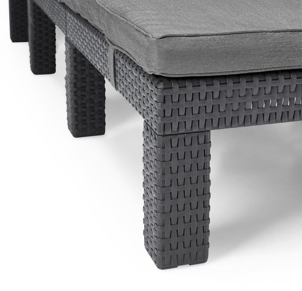 Allibert Daytona ligstoel met rotanlook, inclusief premium kussen - UV- en weerbestendige ligstoel voor zwembad en tuin