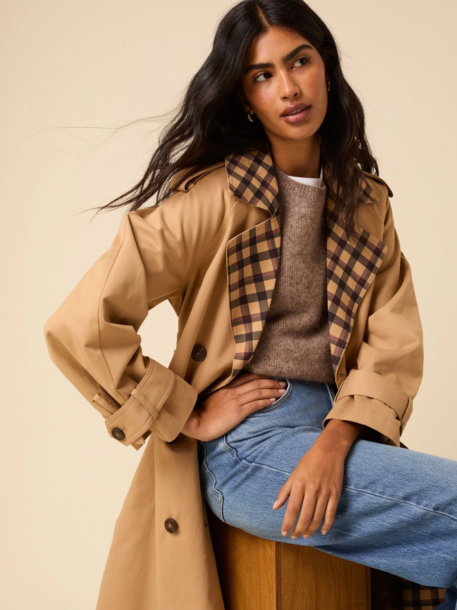 Nobodys Child Contrast Okasan Trench Coat