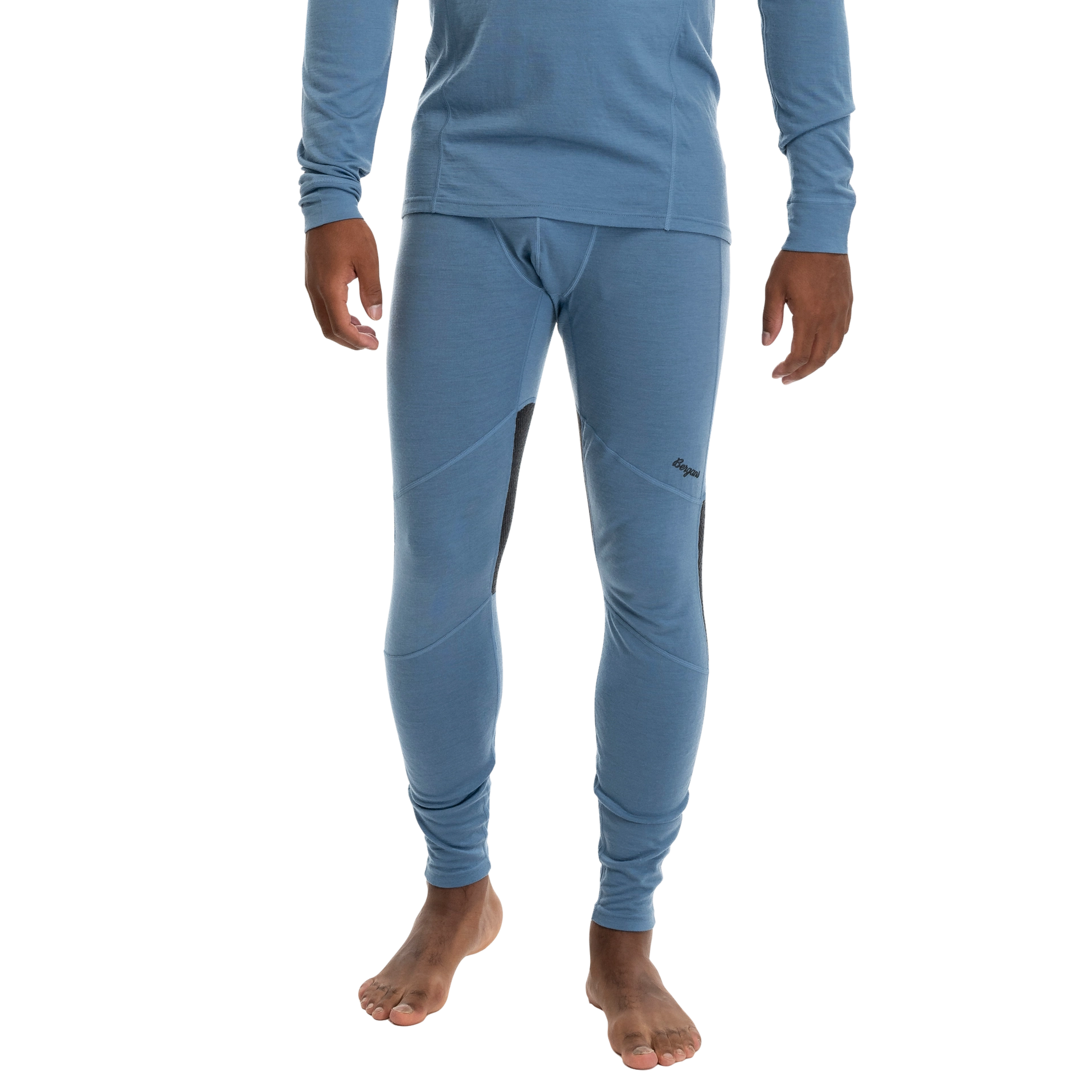 Inner:Pure Merino Tights Men Elemental Blue / Dark Shadow Grey